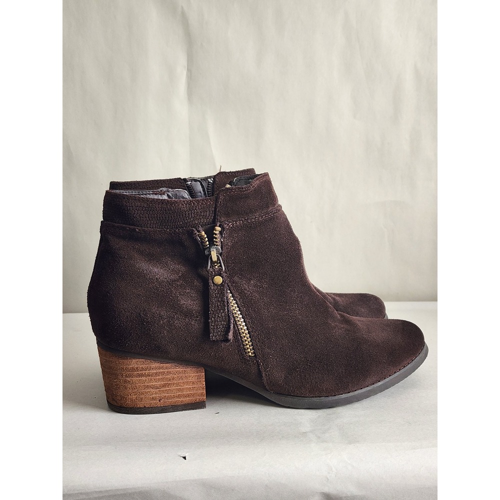 Blondo Waterproof Brown Suede Ankle Boots B8763 205 Block Heel Sz 7.5M